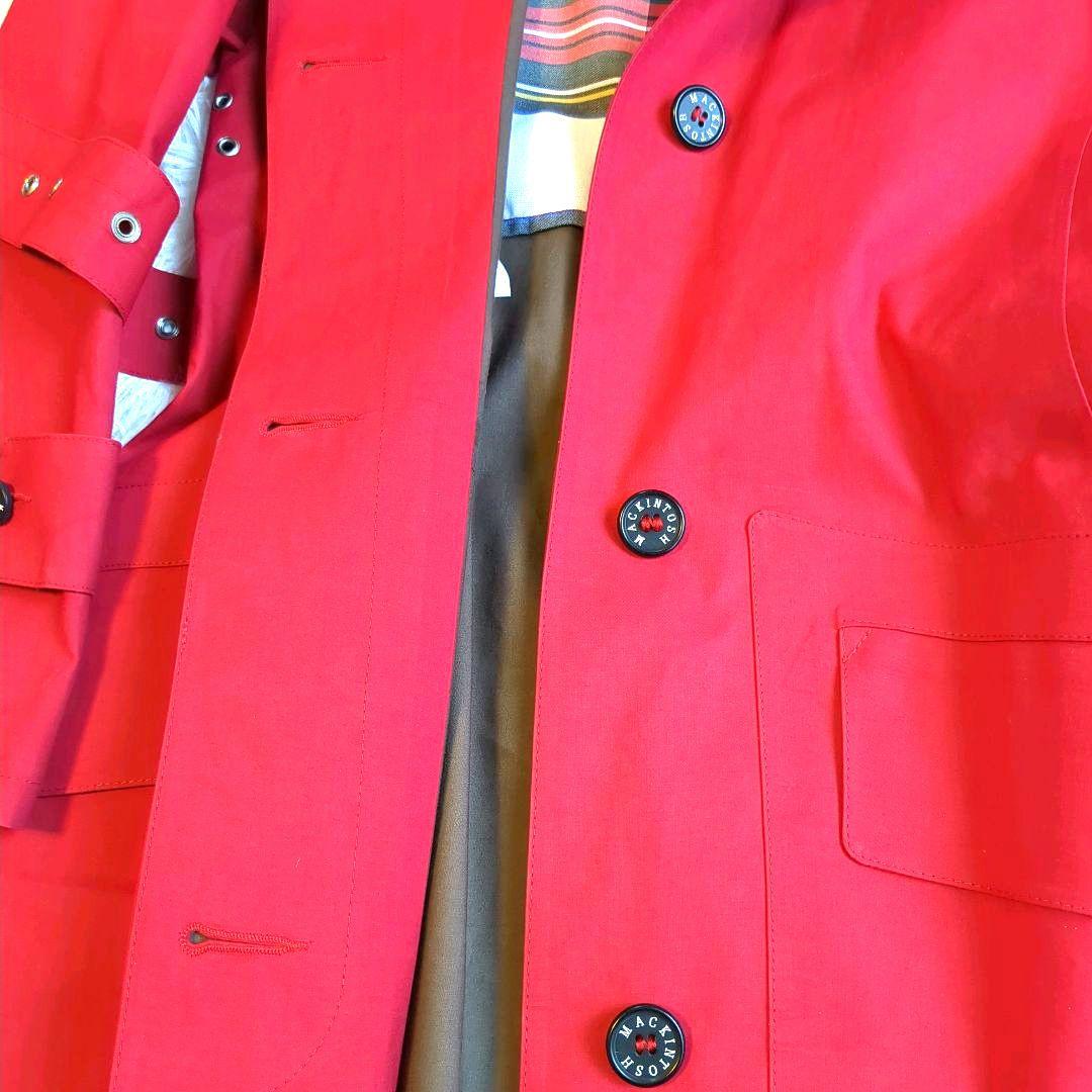 ✨️美品✨️　マッキントッシュ　ゴム引き　トレンチコート　ベルト付き　赤　34