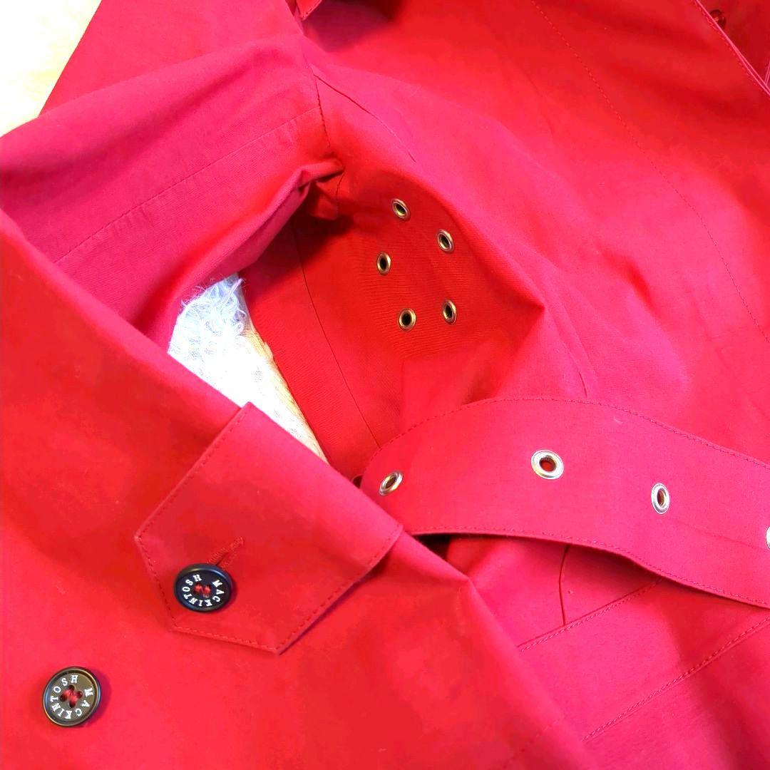 ✨️美品✨️　マッキントッシュ　ゴム引き　トレンチコート　ベルト付き　赤　34