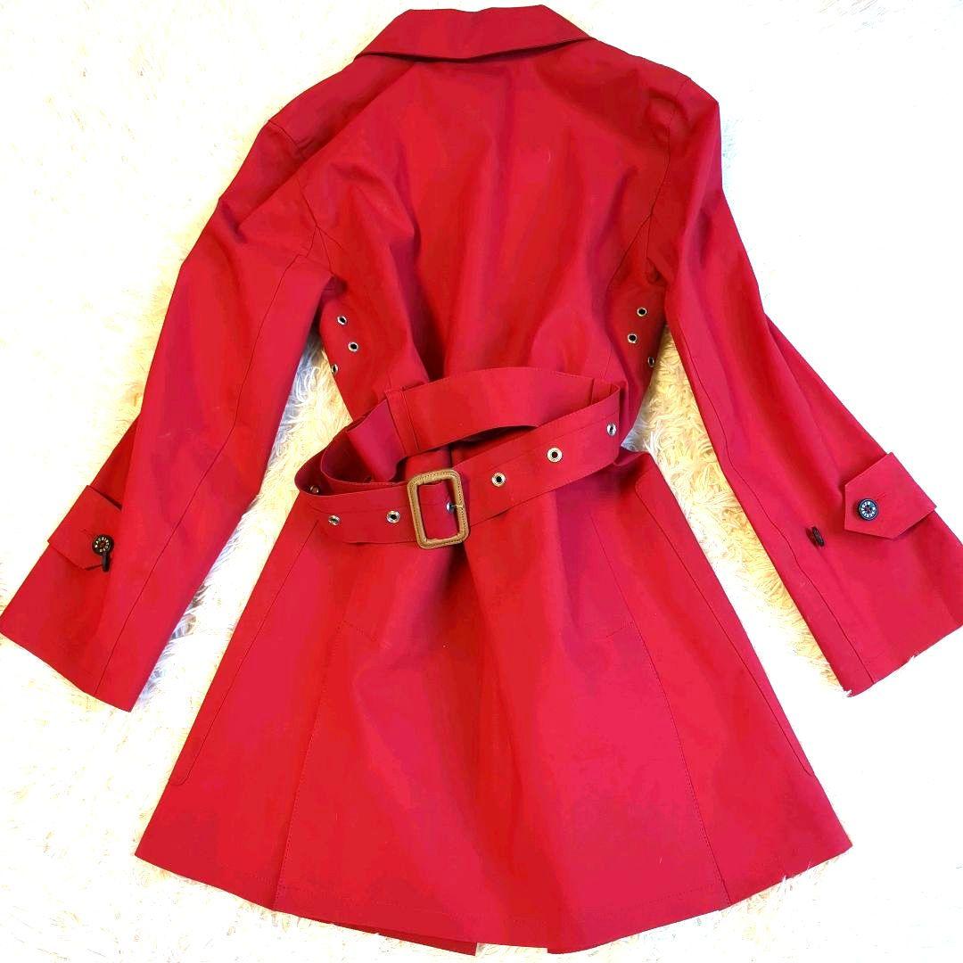 ✨️美品✨️　マッキントッシュ　ゴム引き　トレンチコート　ベルト付き　赤　34