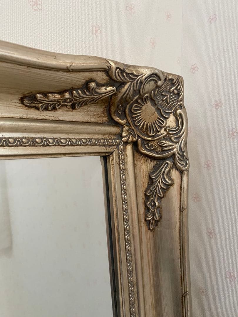 掛けれる全身姿鏡 約77cm×106cm【縁フレーム付き】【裏面金具4点付き】