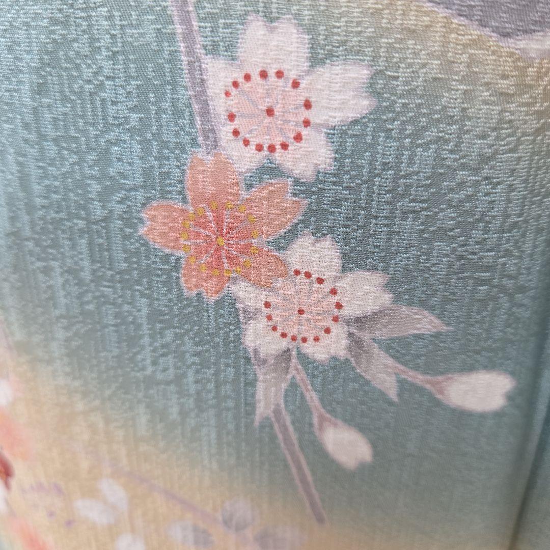 トールサイズ訪問着4点フルセット、着物、袋帯、帯締め、帯揚げ