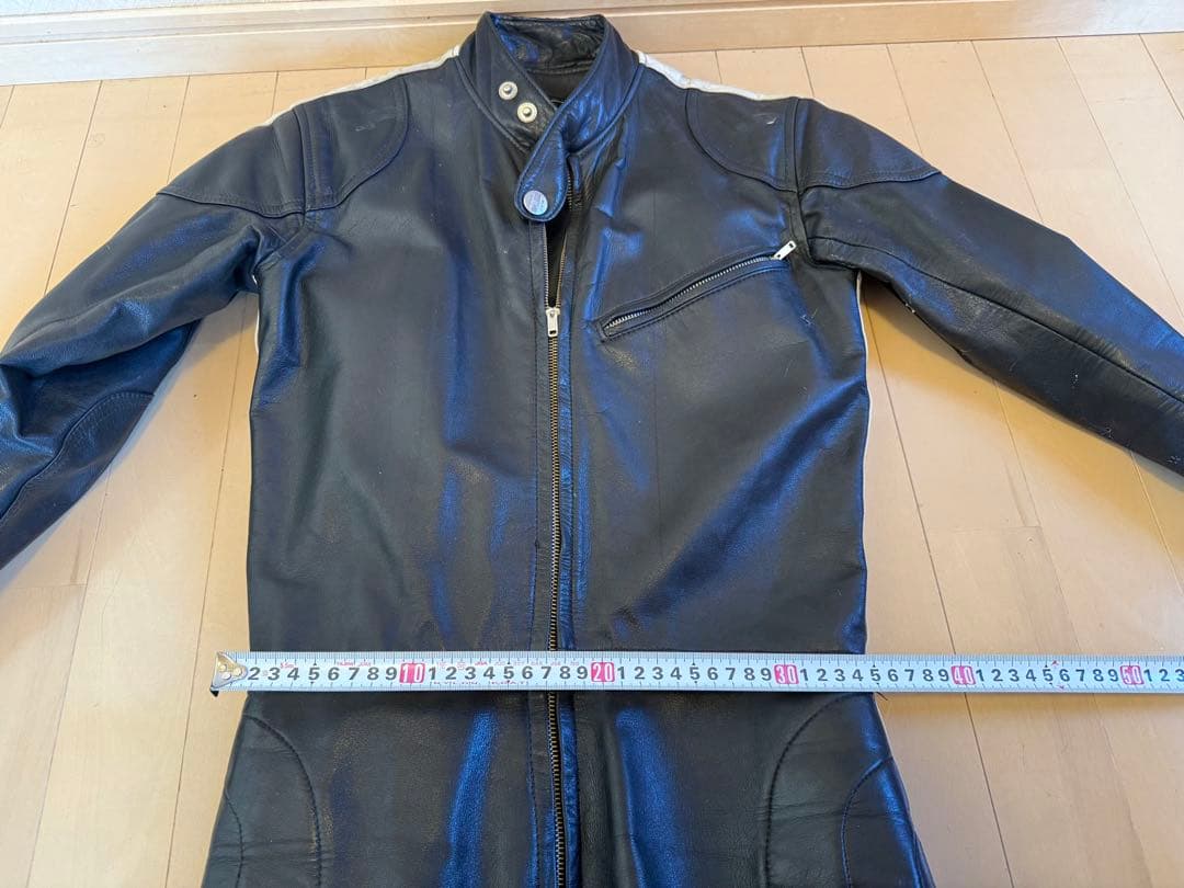 ビンテージ　コミネ　革ツナギ　レザー　バイクウェア　旧車　Sサイズ相当