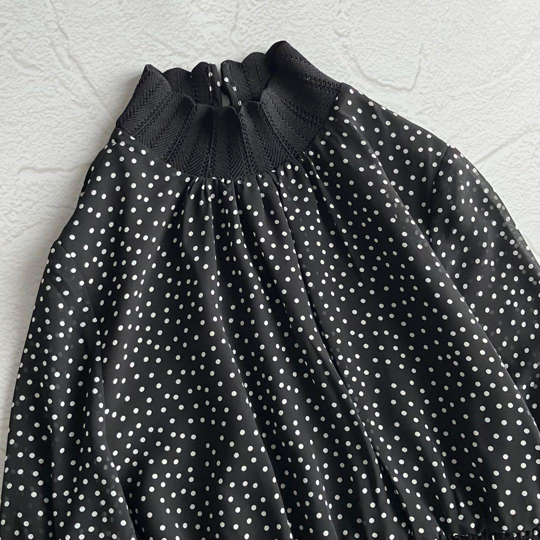 ✨新品✨アナトリエ ドット シフォンプリーツ ロングワンピース 2次会 ブラック