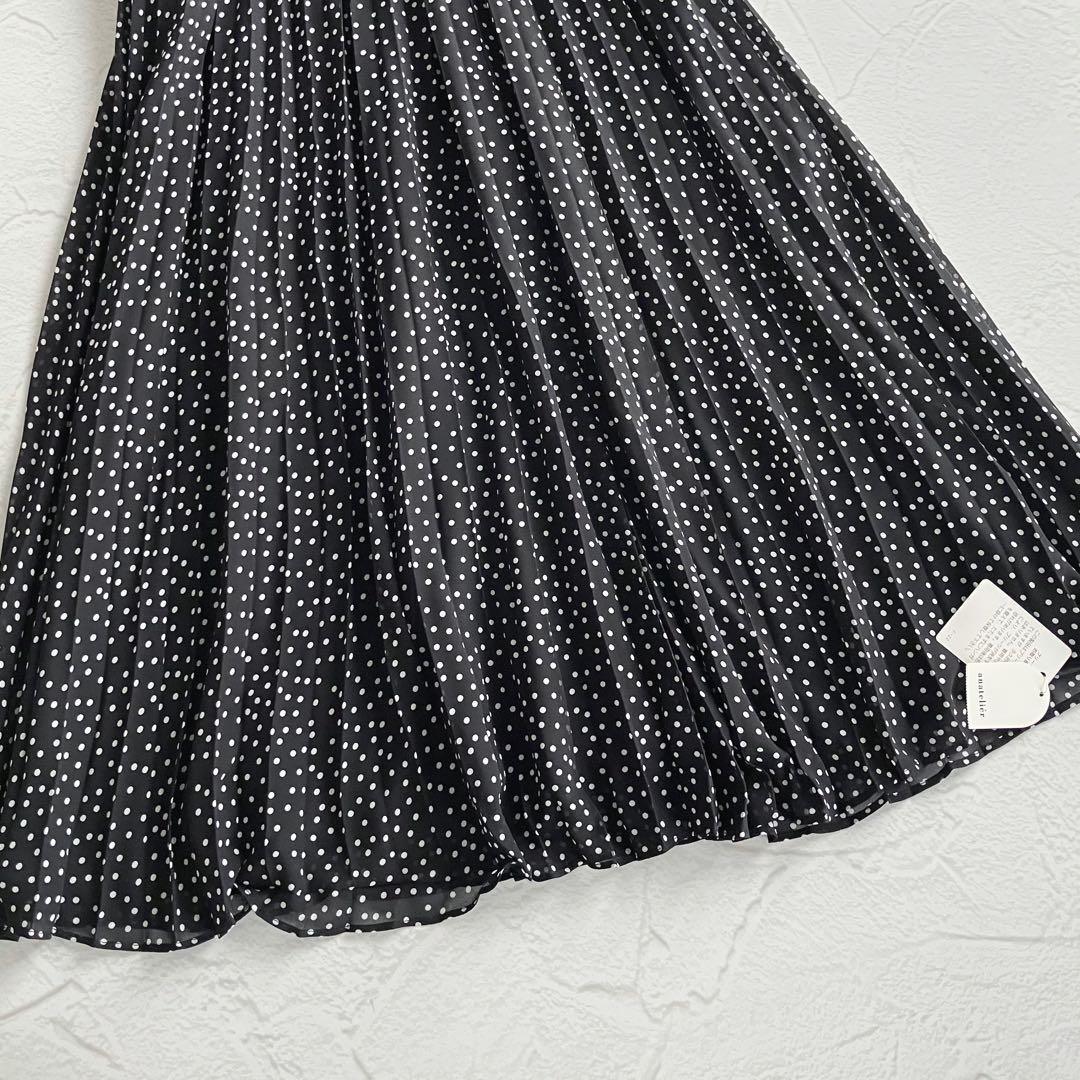 ✨新品✨アナトリエ ドット シフォンプリーツ ロングワンピース 2次会 ブラック
