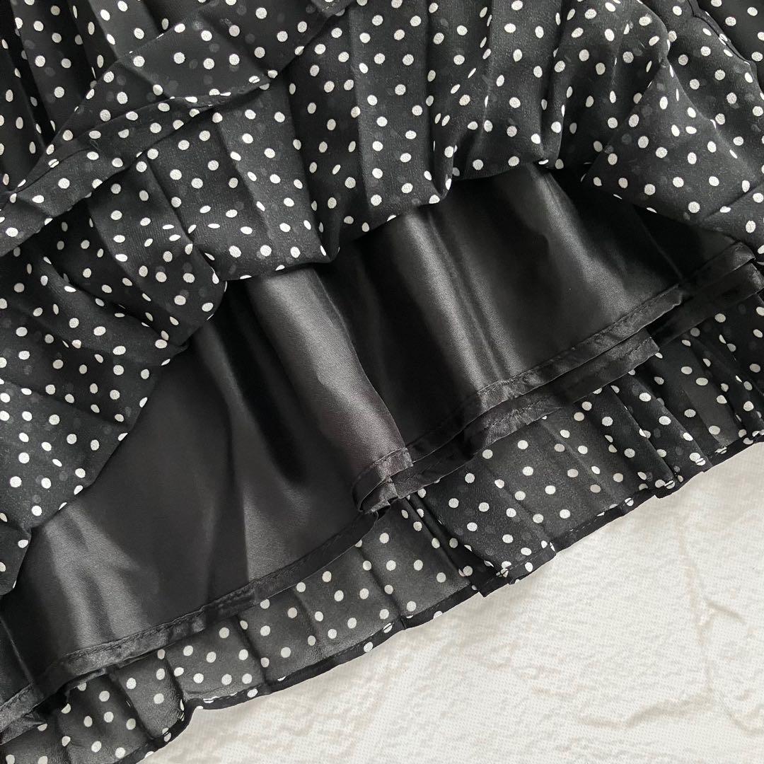 ✨新品✨アナトリエ ドット シフォンプリーツ ロングワンピース 2次会 ブラック