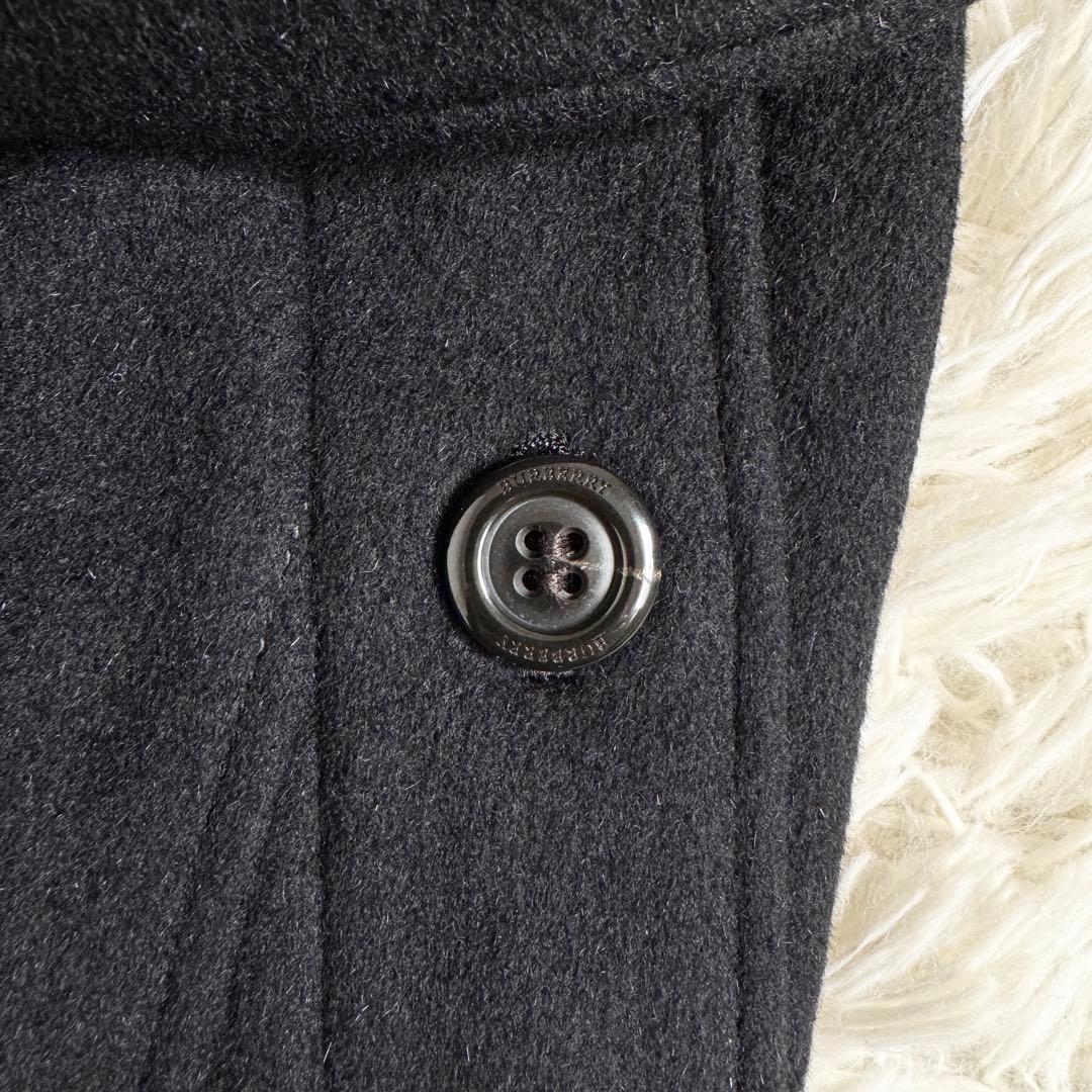 新品タグ付　バーバリーロンドン　アンゴラ混　ロングコート　ノバチェック　黒　M