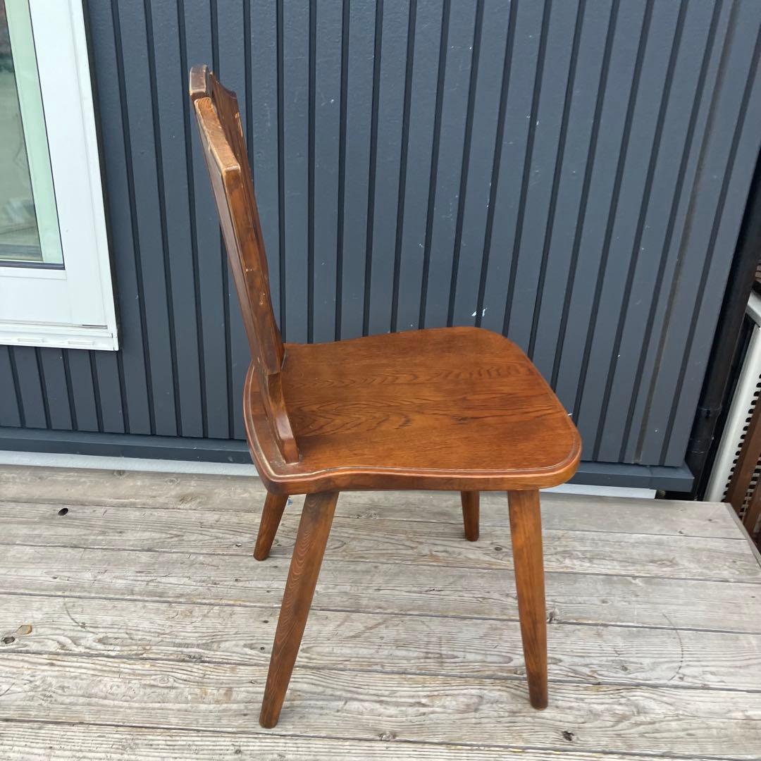 2点 ①②北欧レトロ カリモク ルスティック 木製ダイニングチェア 古家具