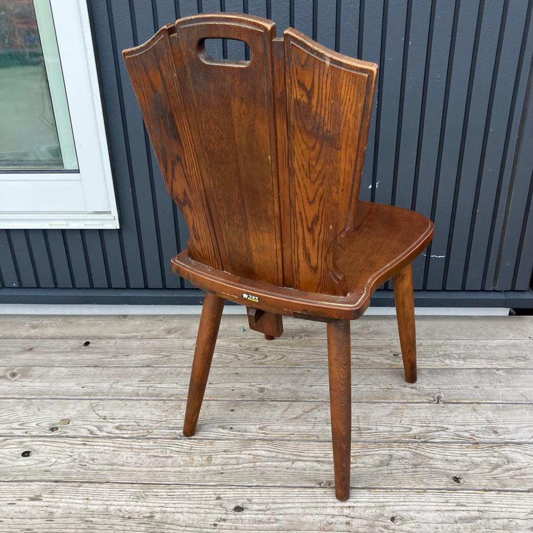 2点 ①②北欧レトロ カリモク ルスティック 木製ダイニングチェア 古家具