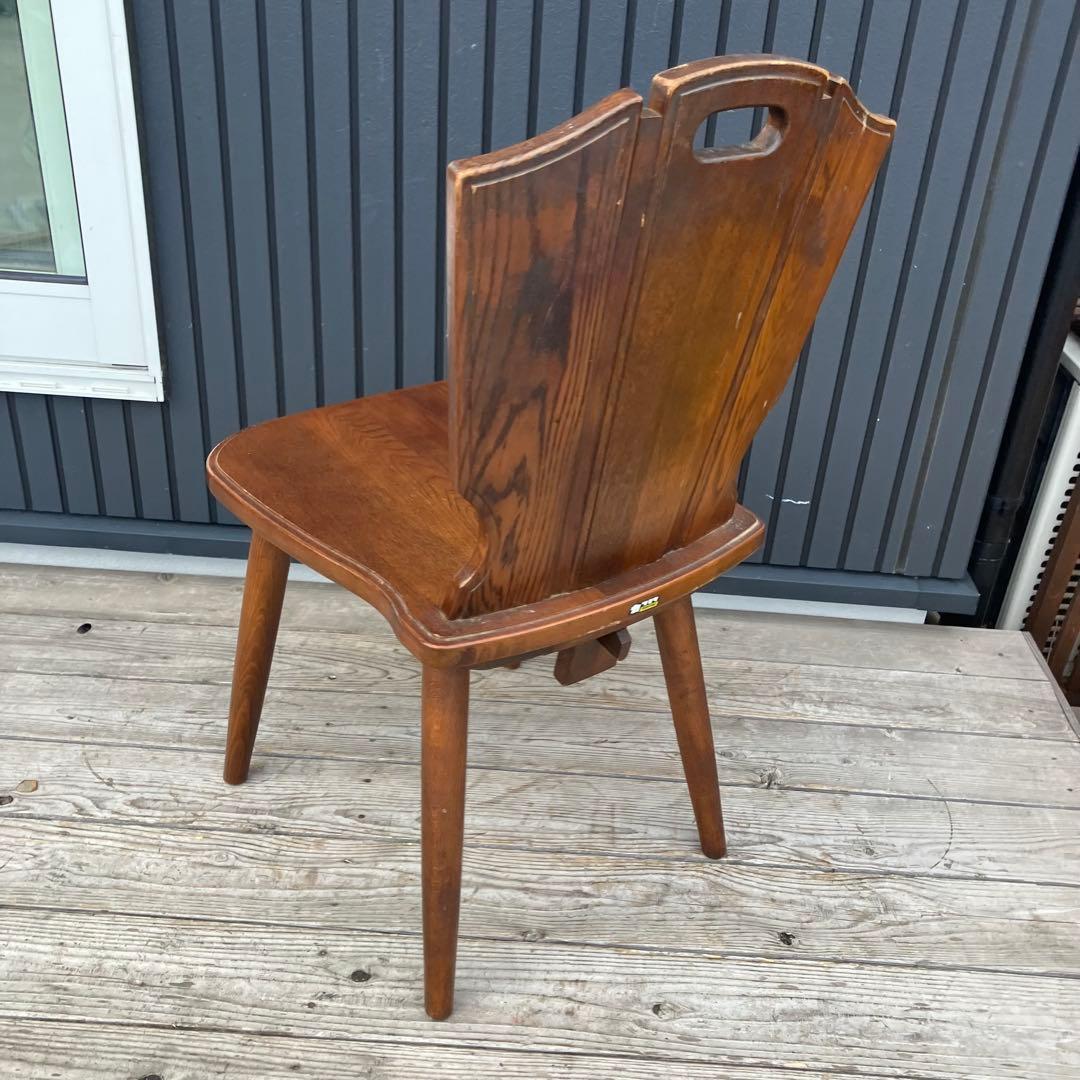 2点 ①②北欧レトロ カリモク ルスティック 木製ダイニングチェア 古家具