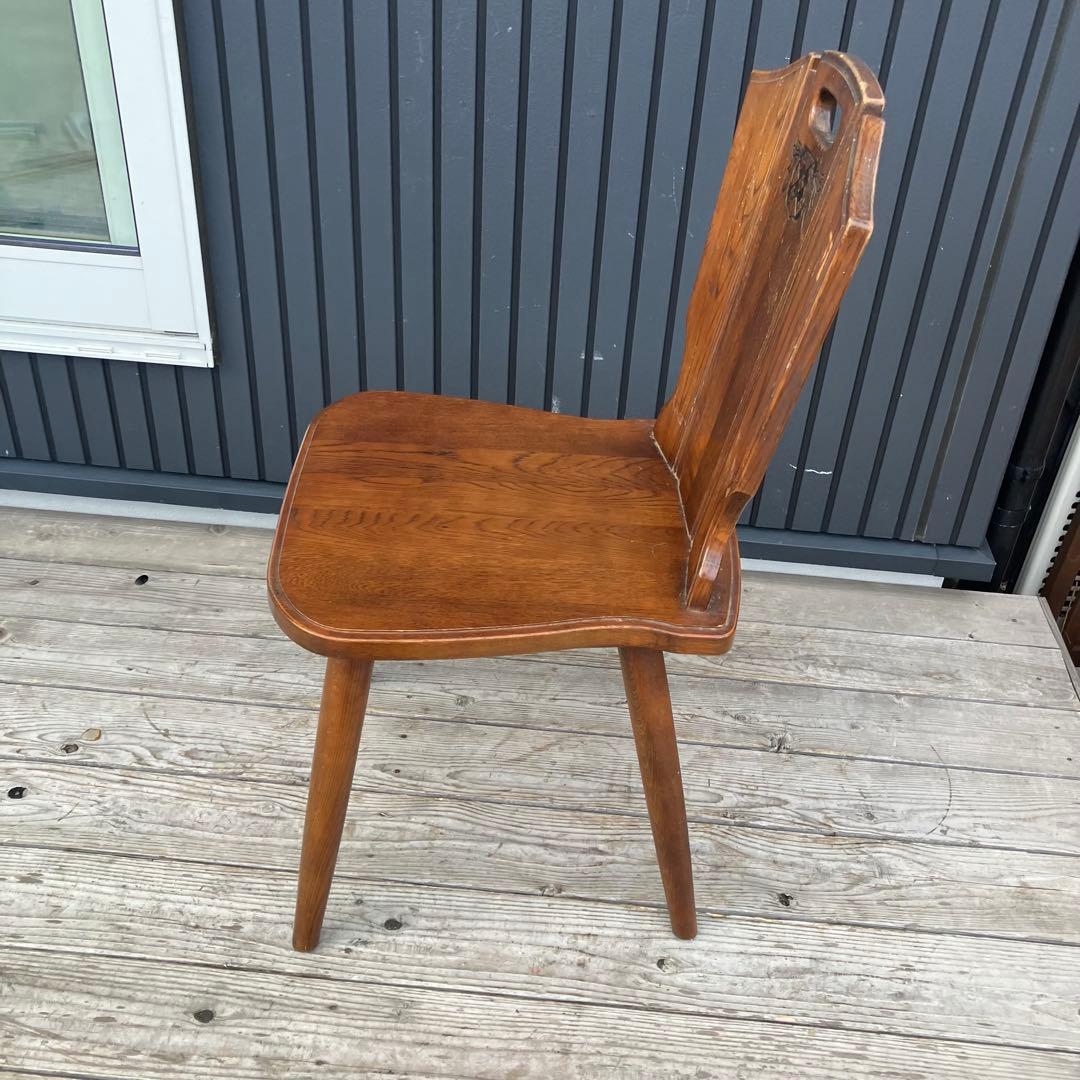 2点 ①②北欧レトロ カリモク ルスティック 木製ダイニングチェア 古家具