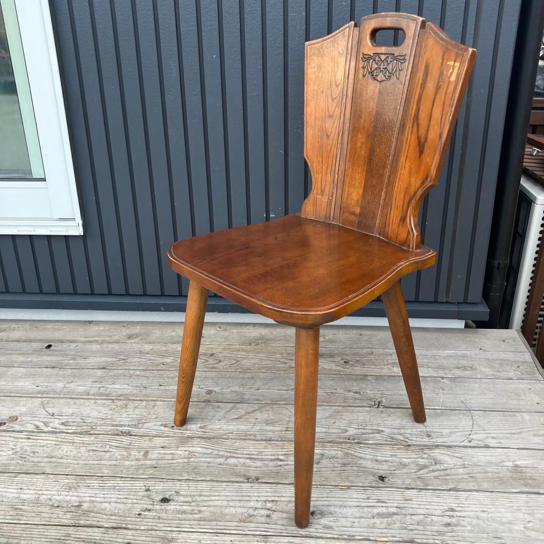 2点 ①②北欧レトロ カリモク ルスティック 木製ダイニングチェア 古家具