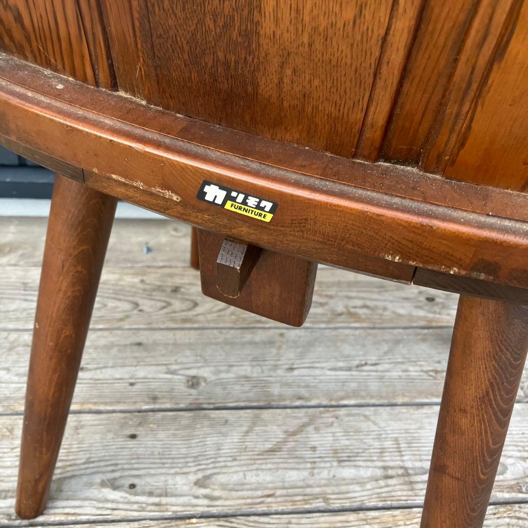 2点 ①②北欧レトロ カリモク ルスティック 木製ダイニングチェア 古家具