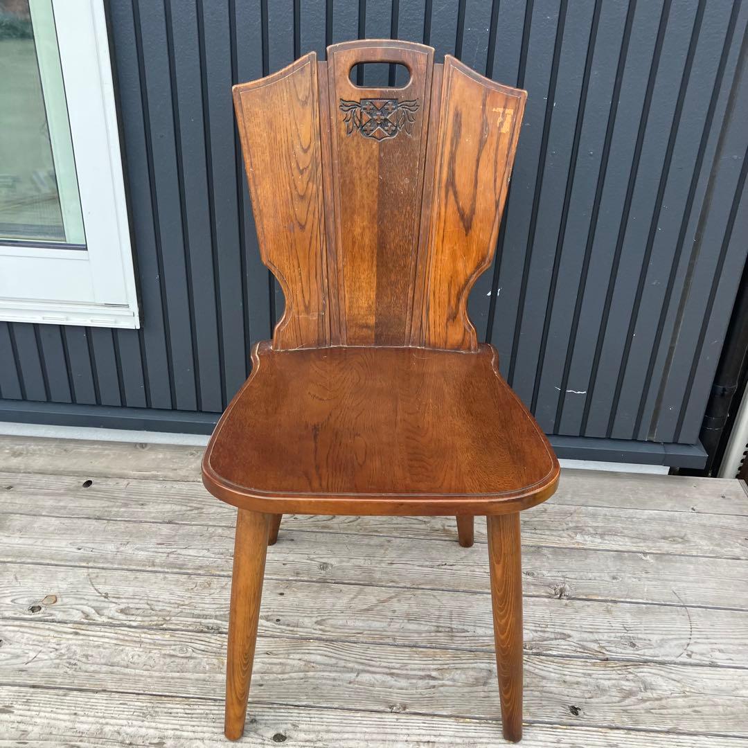 2点 ①②北欧レトロ カリモク ルスティック 木製ダイニングチェア 古家具