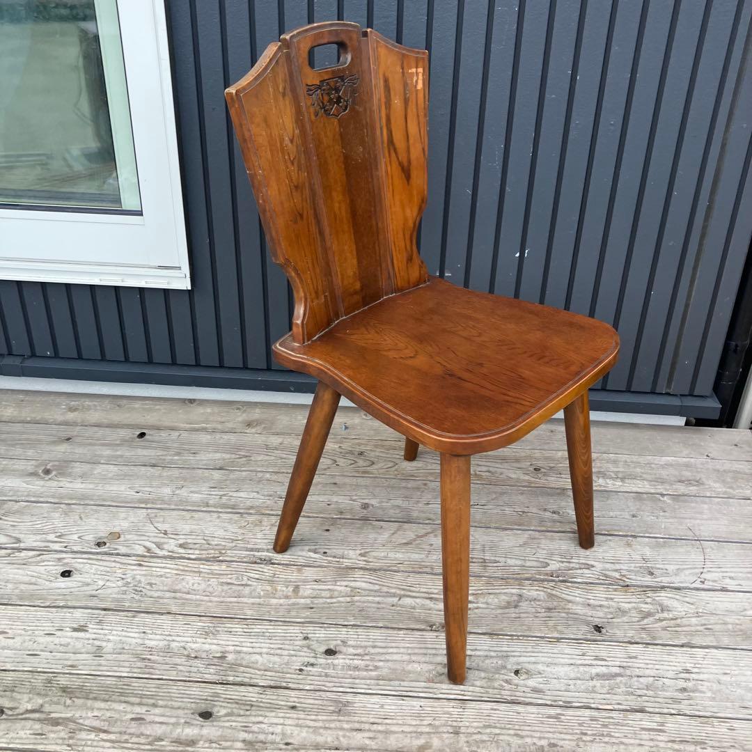 2点 ①②北欧レトロ カリモク ルスティック 木製ダイニングチェア 古家具