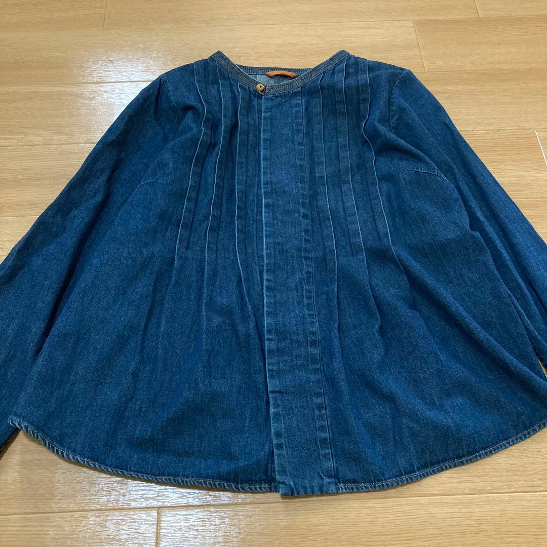 パラスパレス インディゴデニム ノーカラーショートジャケット