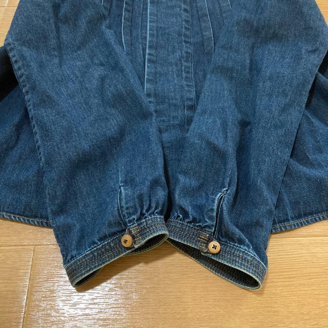 パラスパレス インディゴデニム ノーカラーショートジャケット