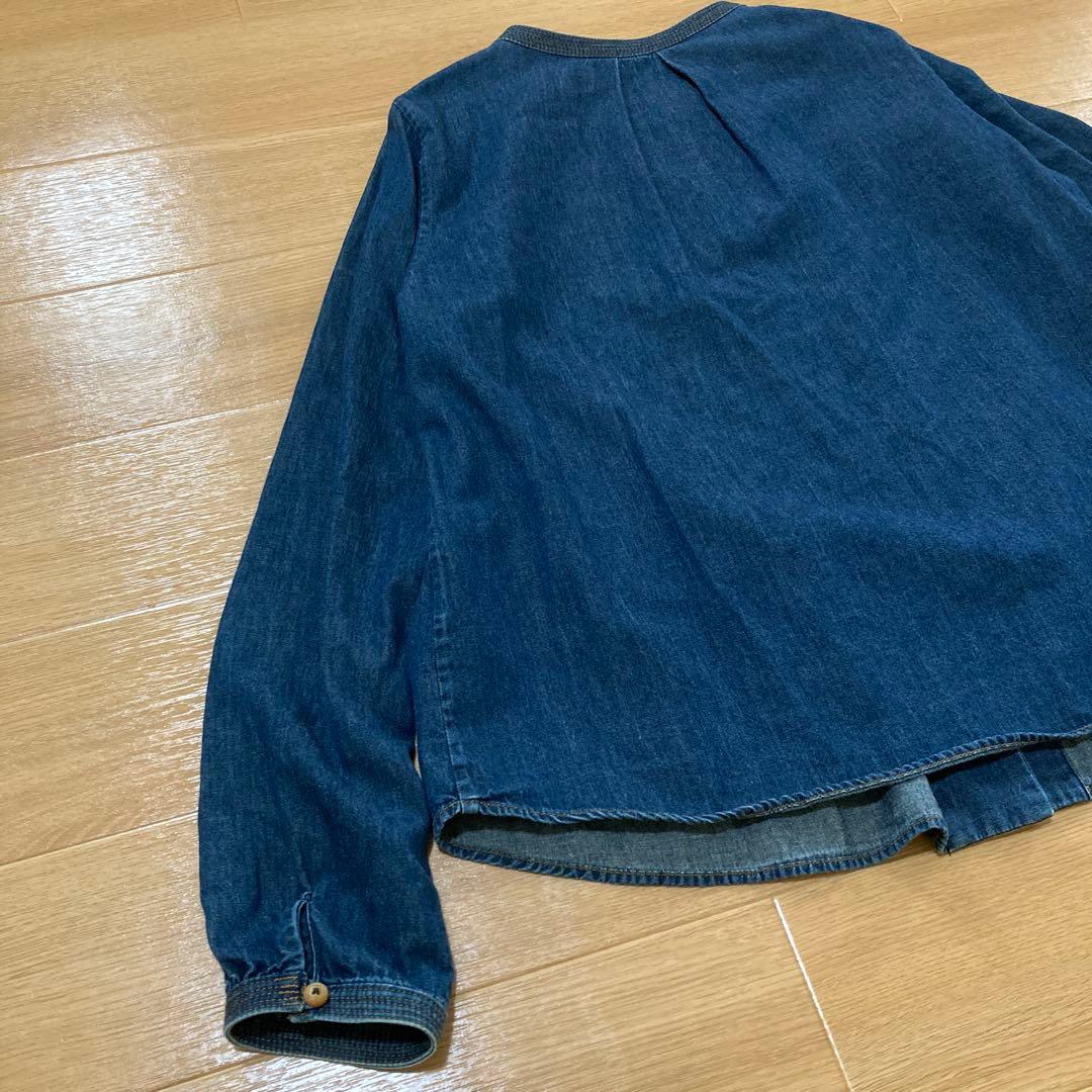 パラスパレス インディゴデニム ノーカラーショートジャケット