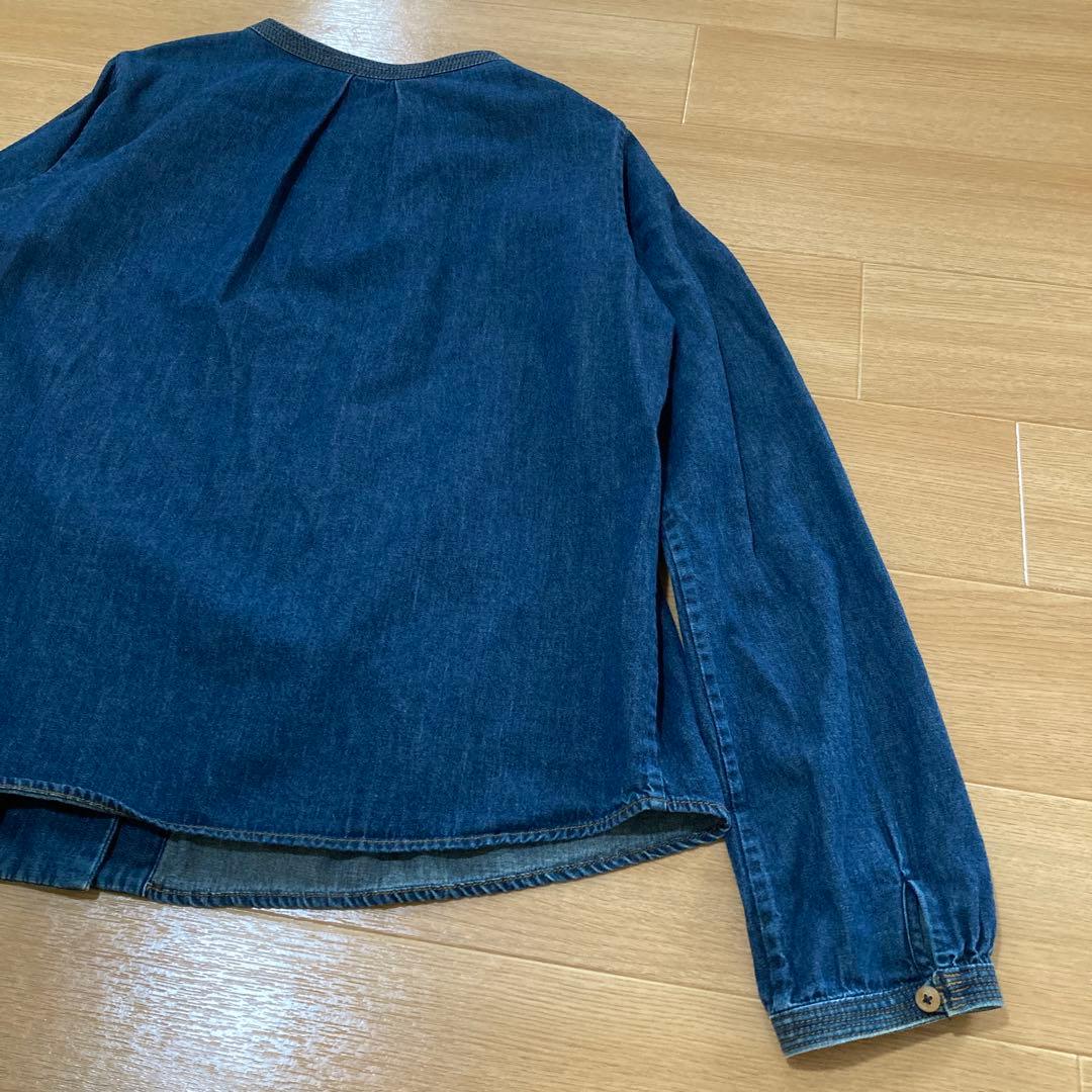 パラスパレス インディゴデニム ノーカラーショートジャケット