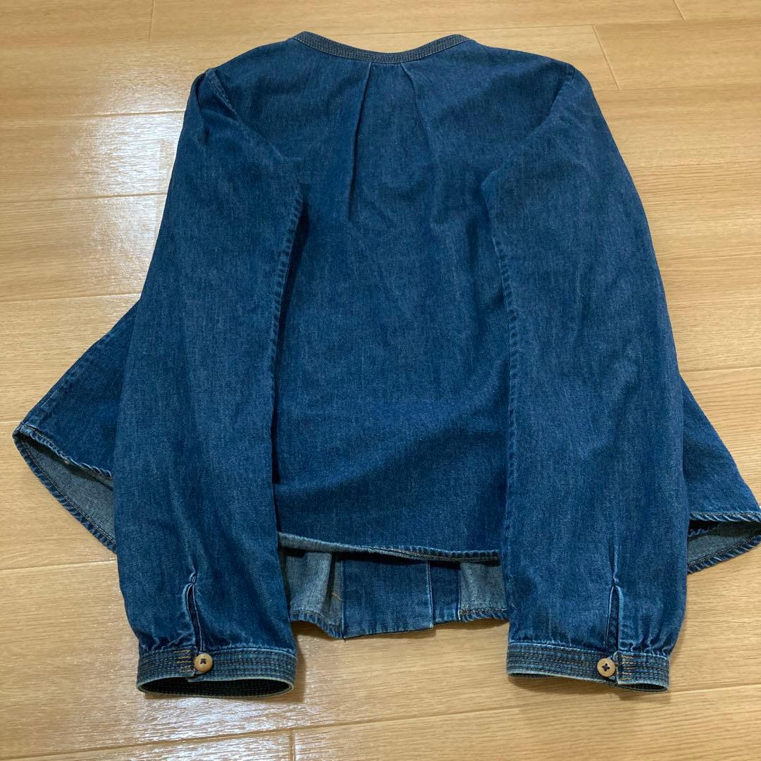 パラスパレス インディゴデニム ノーカラーショートジャケット