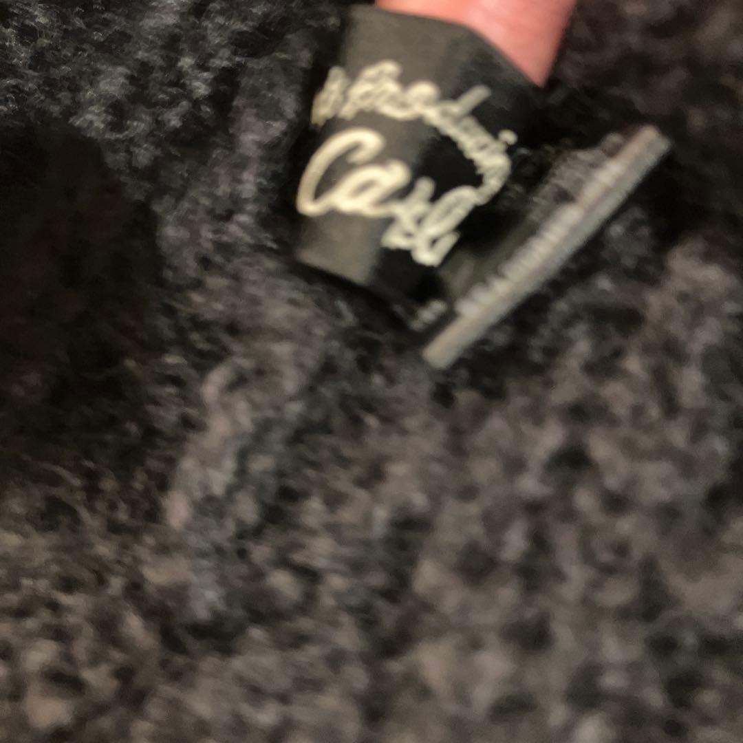 【美品】ca4la 黒 ケーブル編み ニット帽 ファー付き 日本製　ブラック