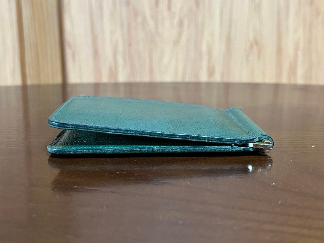 IL BISONTE イルビゾンテ マネークリップ レザー グリーン 本革