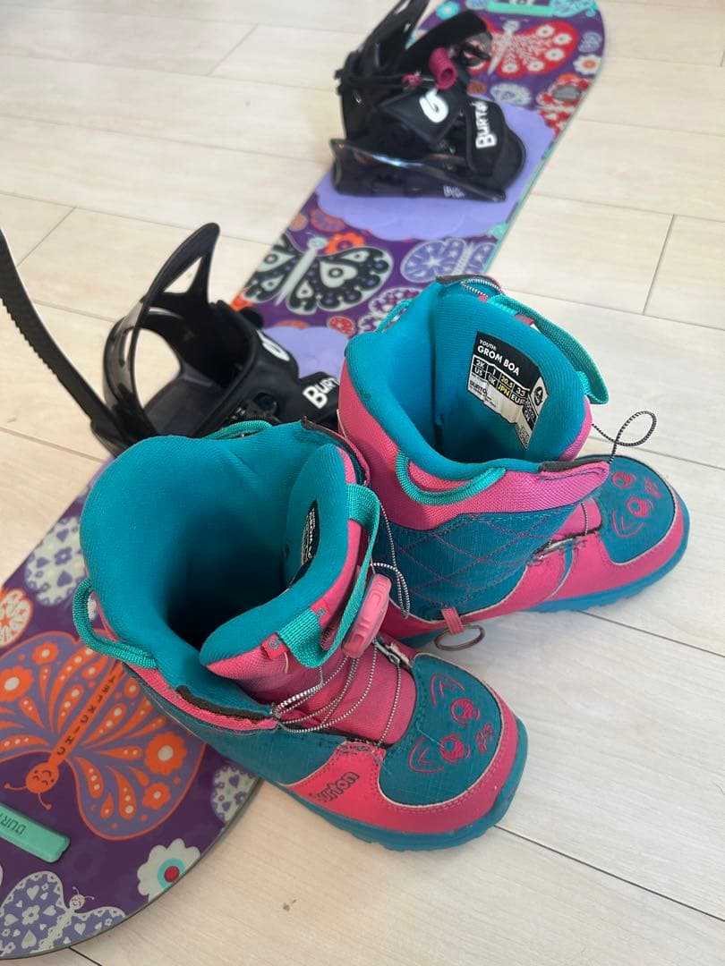 【女の子/キッズ】BURTON 115cm ボード ブーツ ビンディングセット