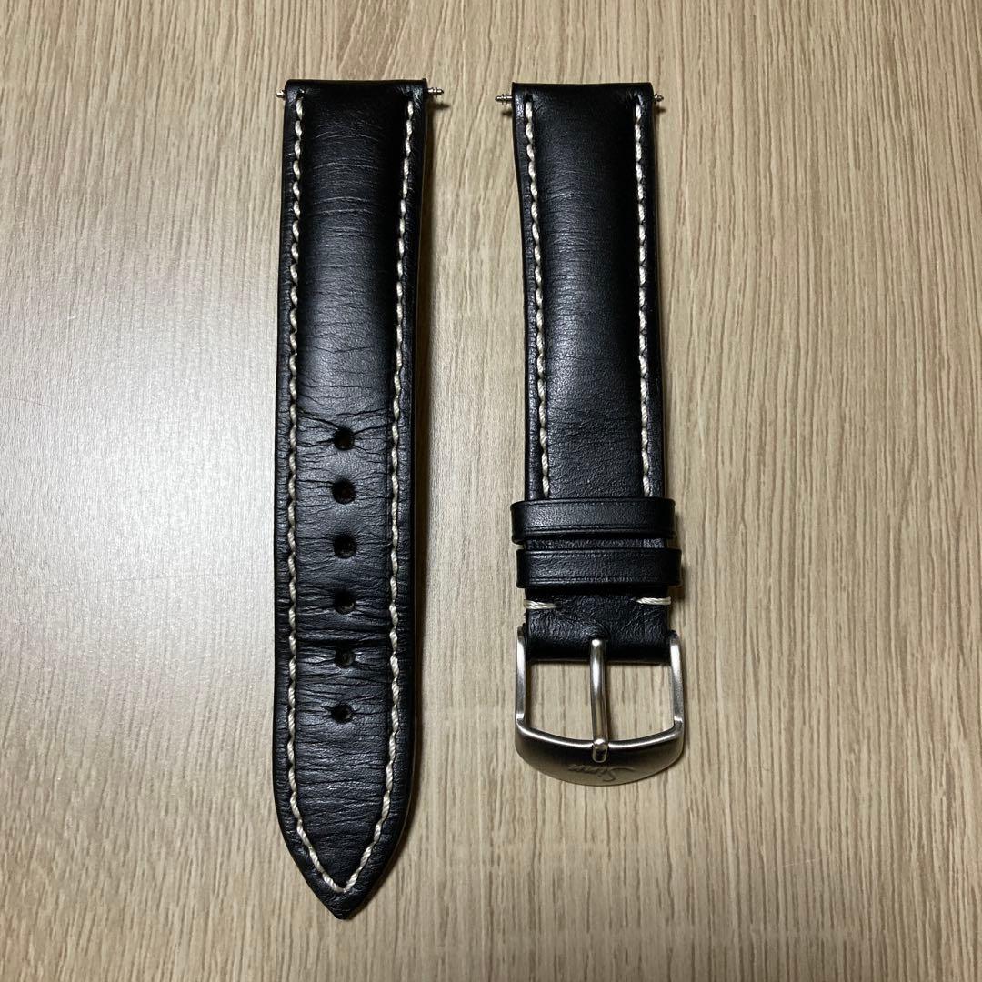 【美品】ジン（Sinn）純正カウレザー ベルト　ブラック　20㎜　（正規輸入品）