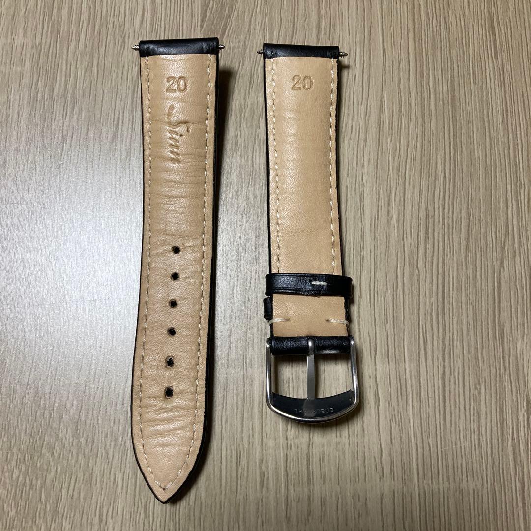 【美品】ジン（Sinn）純正カウレザー ベルト　ブラック　20㎜　（正規輸入品）