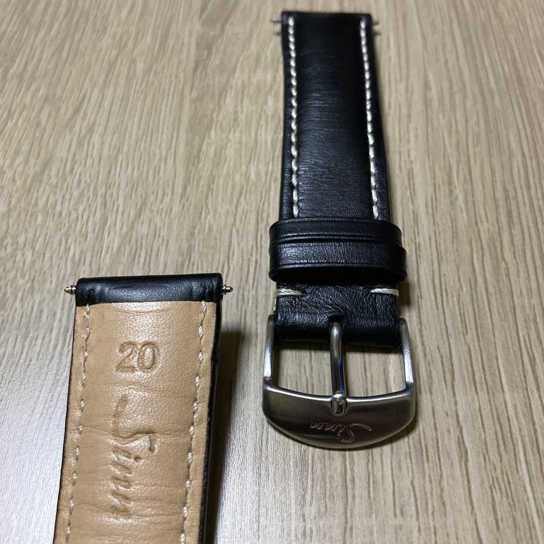 【美品】ジン（Sinn）純正カウレザー ベルト　ブラック　20㎜　（正規輸入品）