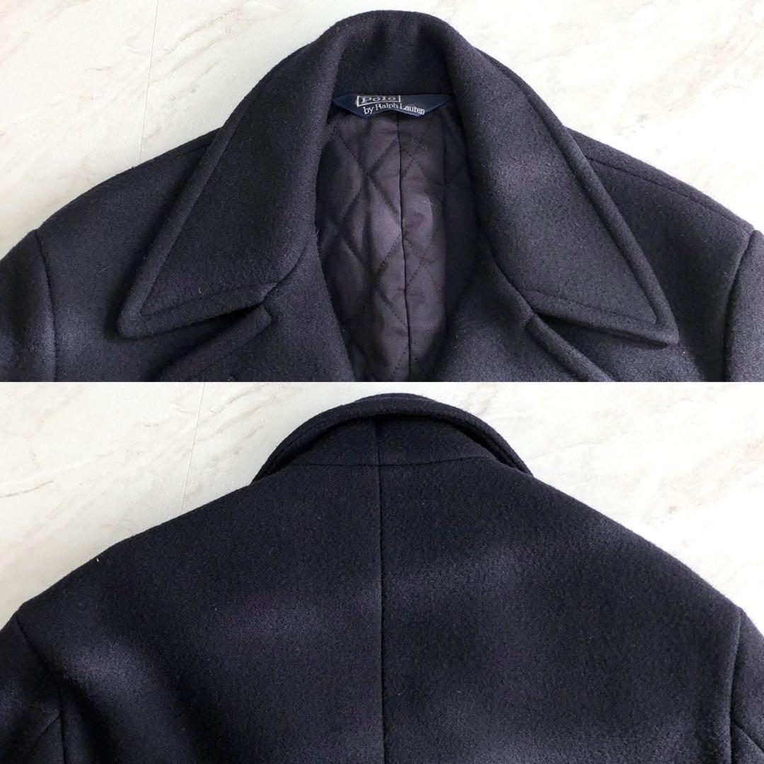 極美品✨ポロラルフローレン Pコート 中綿キルティング ウール ネイビー メンズ