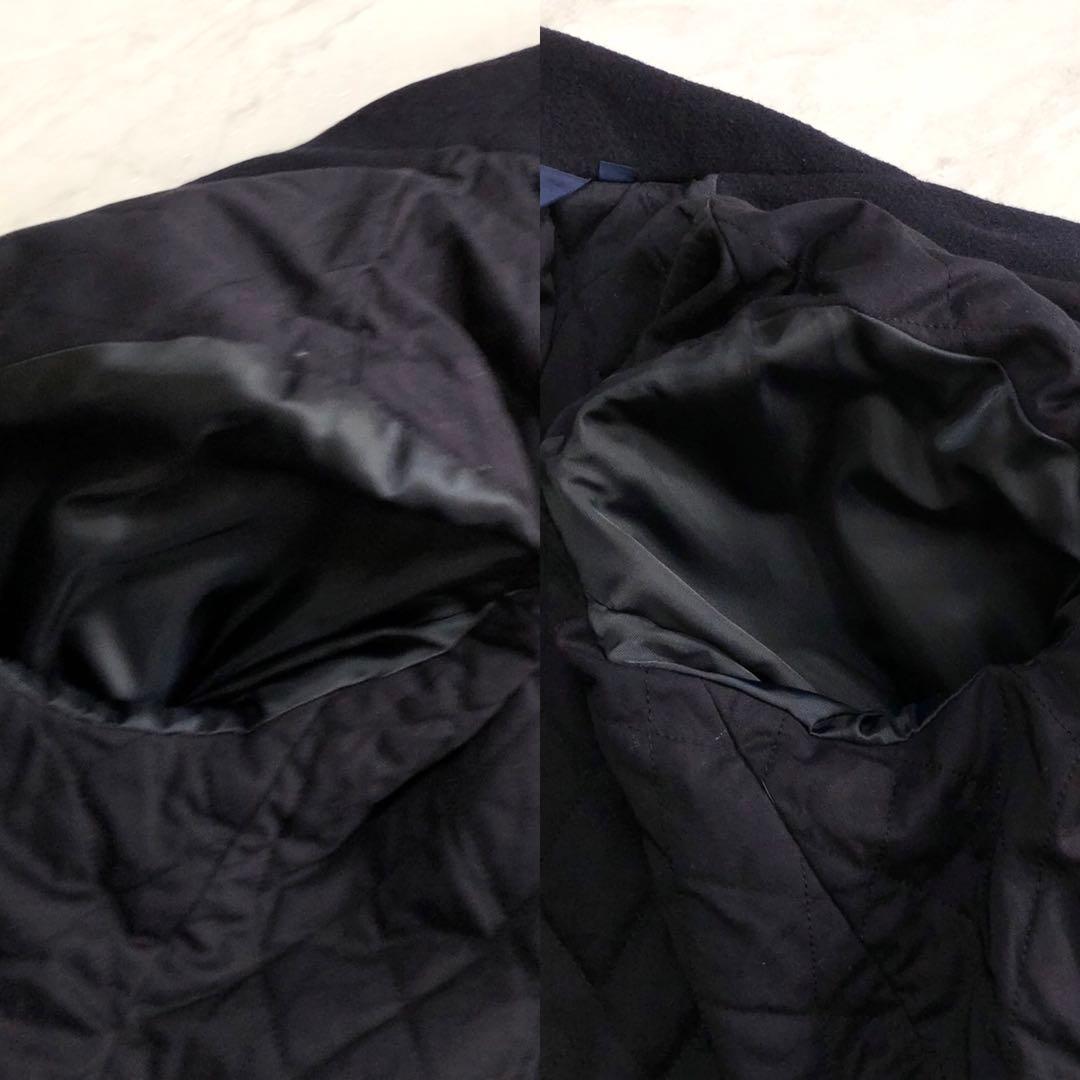 極美品✨ポロラルフローレン Pコート 中綿キルティング ウール ネイビー メンズ