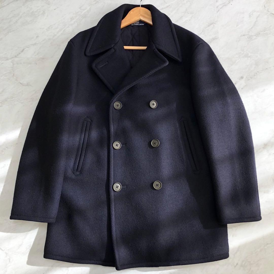 極美品✨ポロラルフローレン Pコート 中綿キルティング ウール ネイビー メンズ