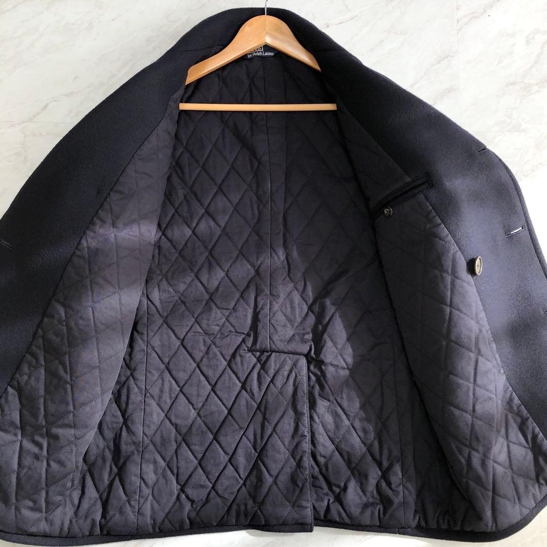 極美品✨ポロラルフローレン Pコート 中綿キルティング ウール ネイビー メンズ