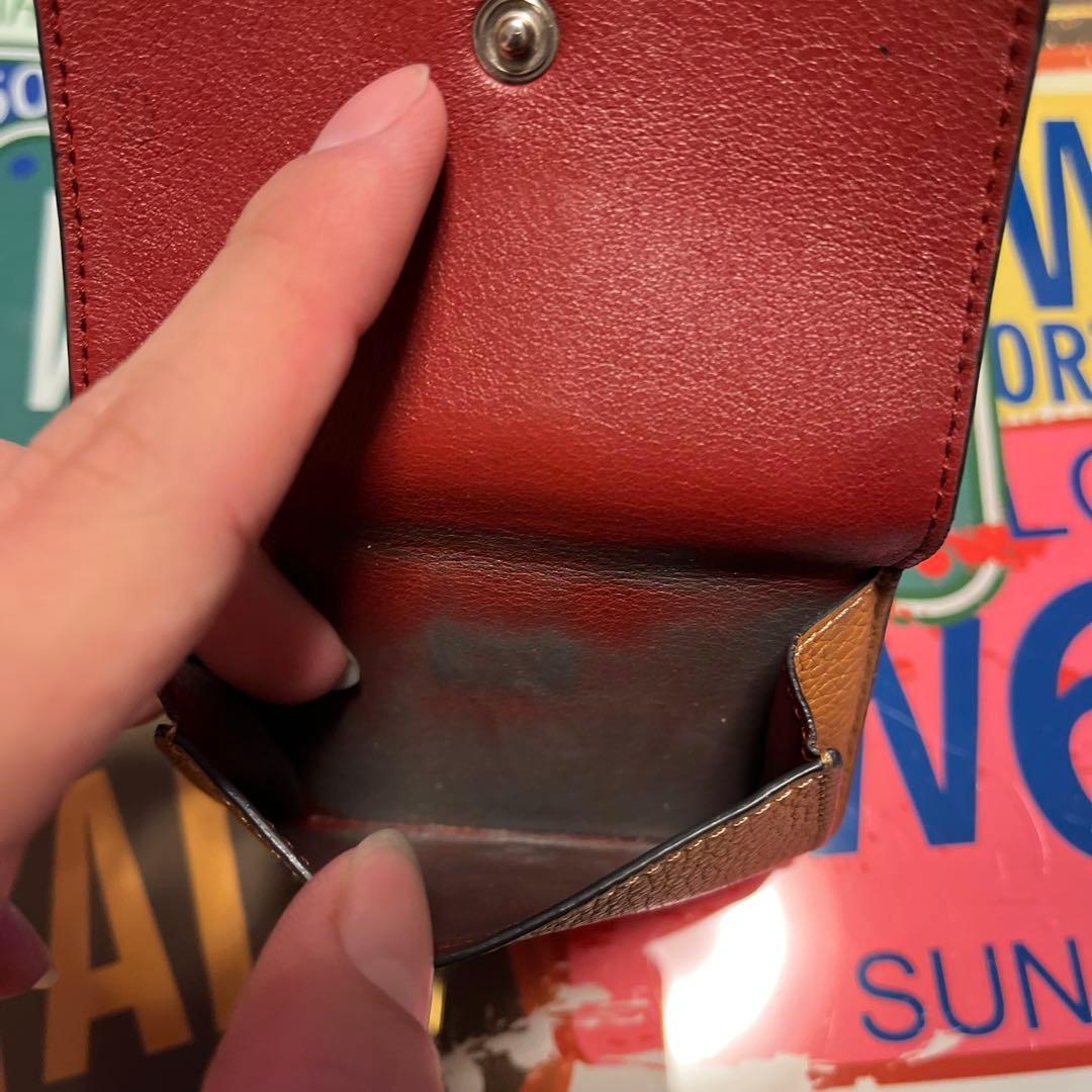 レザー 三つ折り財布 ブラウン