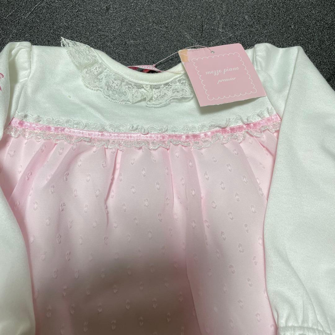 新品タグ付❤️メゾピアノ❤️レースとフリルの可愛いワンピース＆ブルマ80
