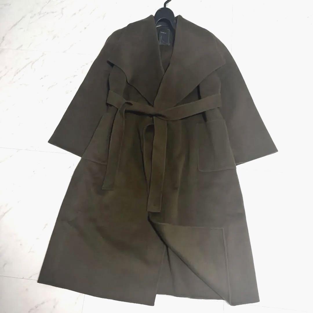 【美品】破格✨完売品 ノーブル super160 リバードレープカラーコート