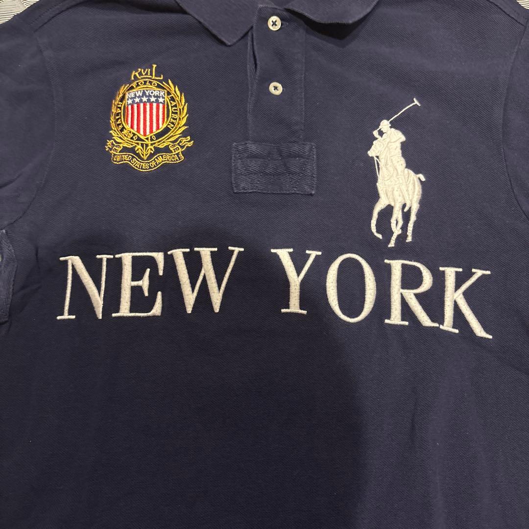 ポロラルフローレン　ポロシャツ NEW YORK ビッグポニー　ネイビー　L相当