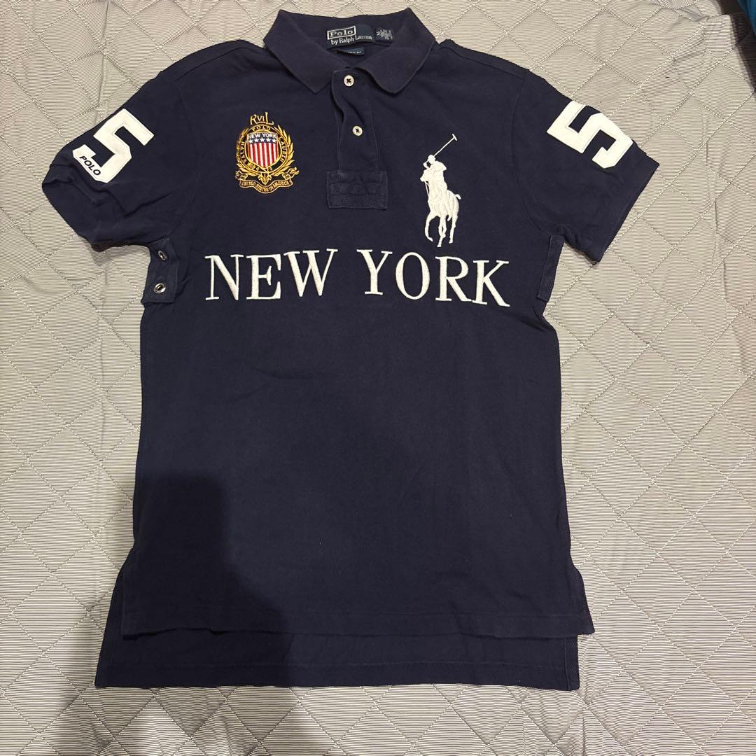ポロラルフローレン　ポロシャツ NEW YORK ビッグポニー　ネイビー　L相当