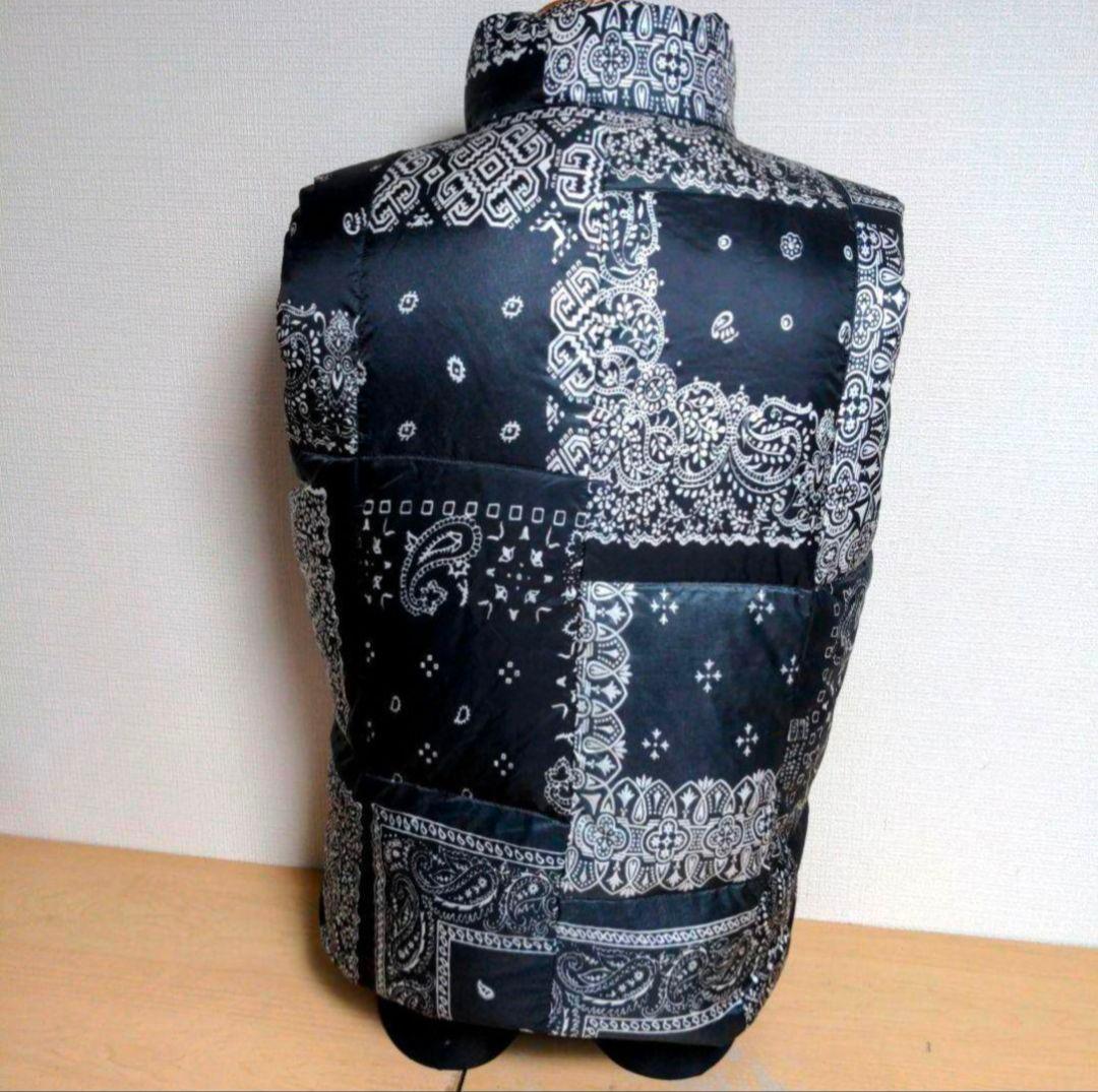 cm8 TATRAS ダウンベスト リバーシブル 黒 総柄 メンズMサイズ相当