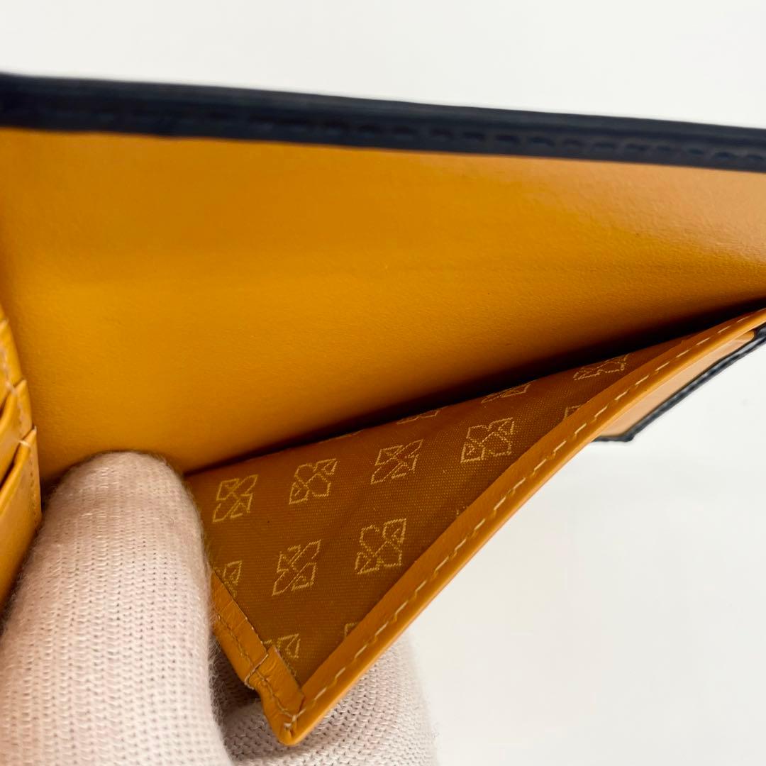 【美品】エッティンガー マネークリップ 折り財布　ブライドルレザー イエロー