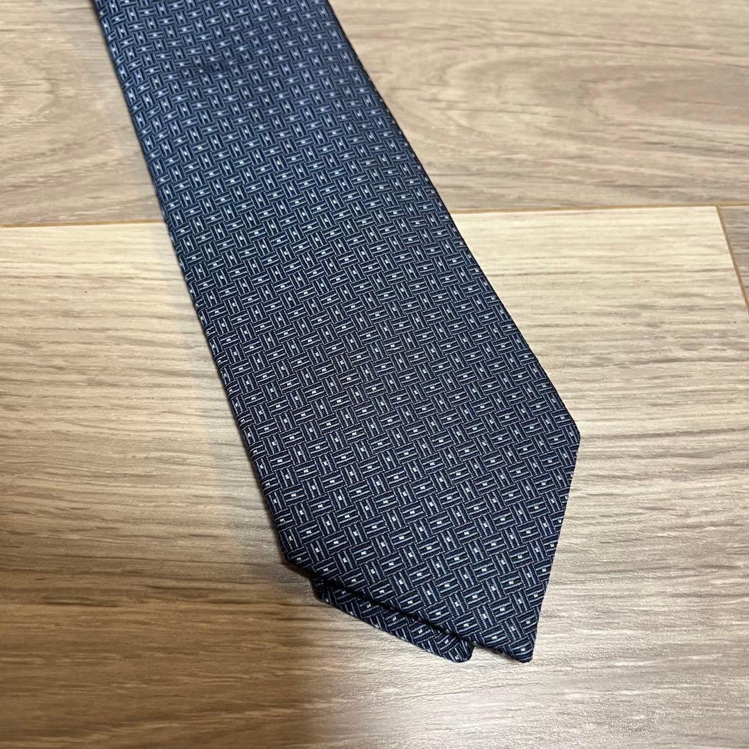 エルメス ネクタイ ネイビー ブルー