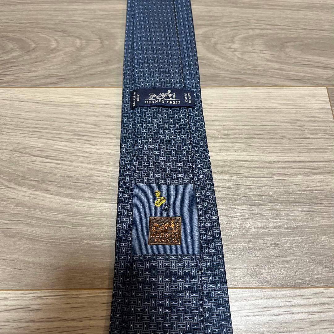 エルメス ネクタイ ネイビー ブルー