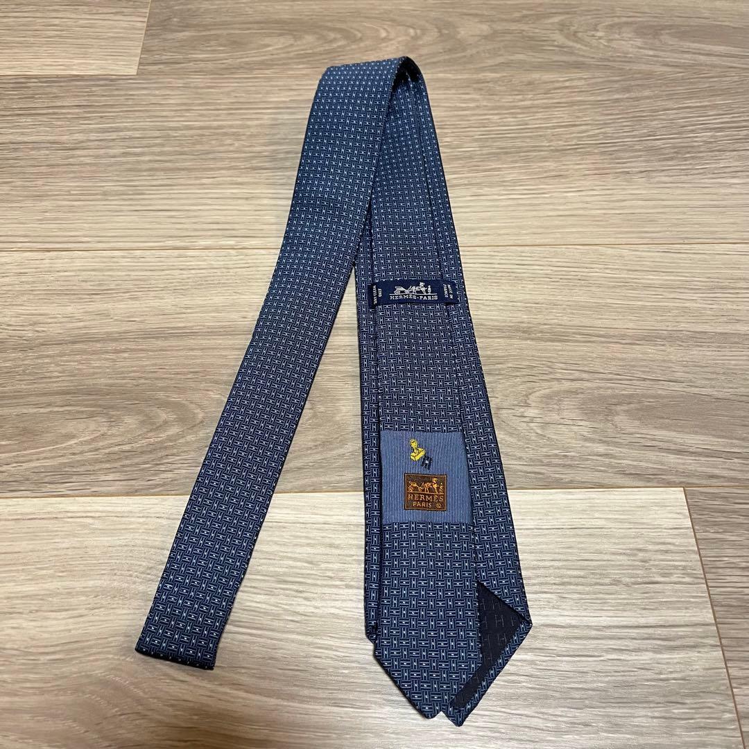 エルメス ネクタイ ネイビー ブルー
