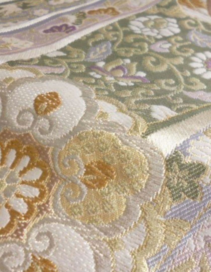 袋帯　正絹　花紋　祝い熨斗　振袖　訪問着に