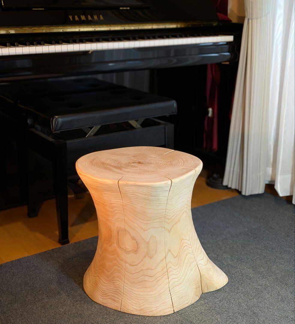 3104　檜　大型　切り株　丸太　テーブル　 スツール　高さ約42.5cm