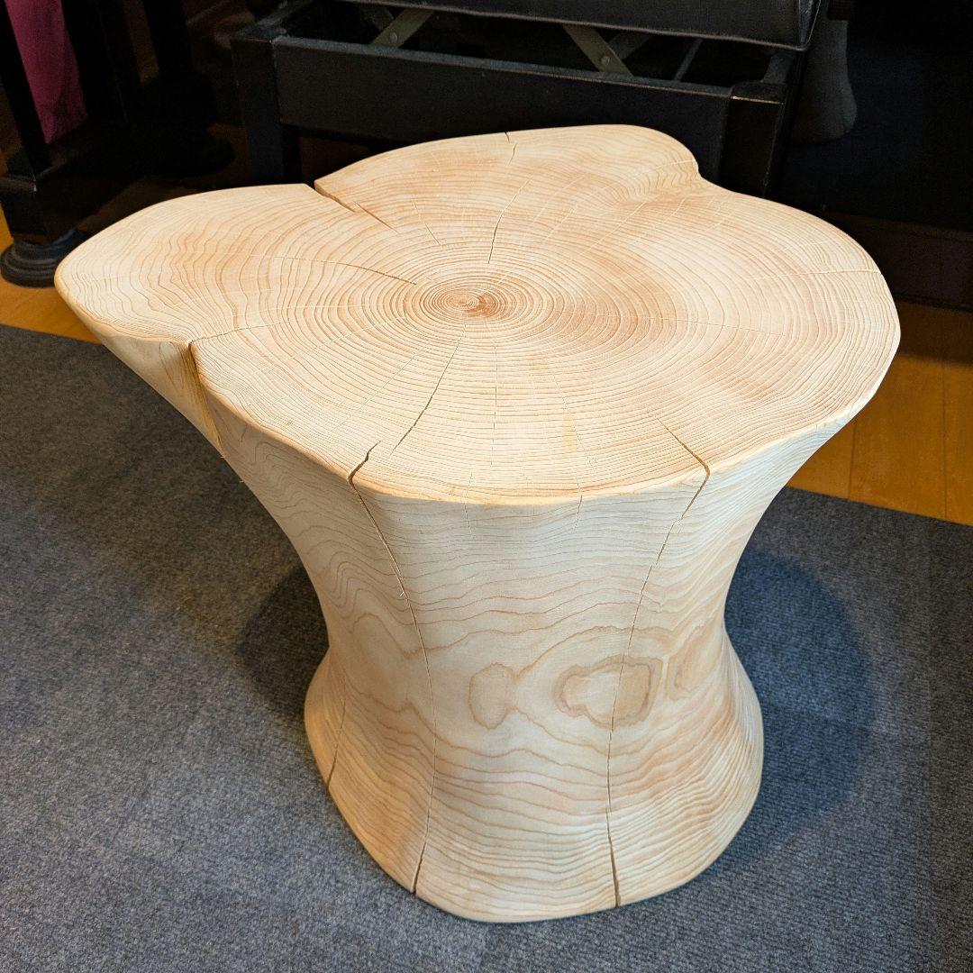 3104　檜　大型　切り株　丸太　テーブル　 スツール　高さ約42.5cm