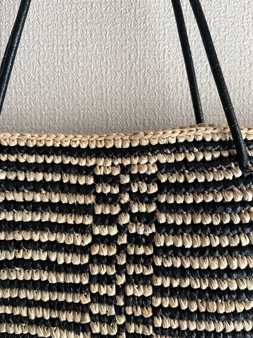 未使用 メゾンエヌアッシュパリMAISON N.H PARIS ラフィアバッグ