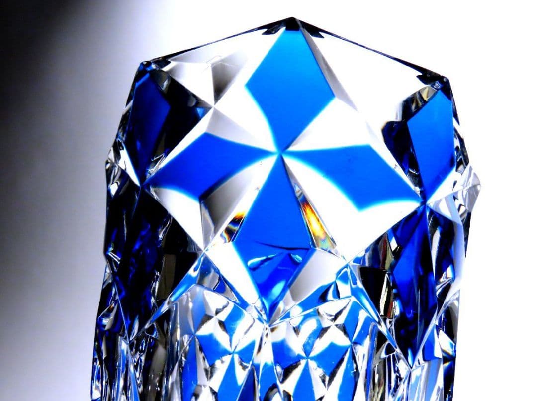 SAINT LOUIS サンルイ フラワーベース 花瓶 クリスタル ブルー