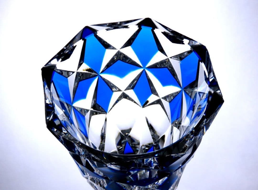 SAINT LOUIS サンルイ フラワーベース 花瓶 クリスタル ブルー