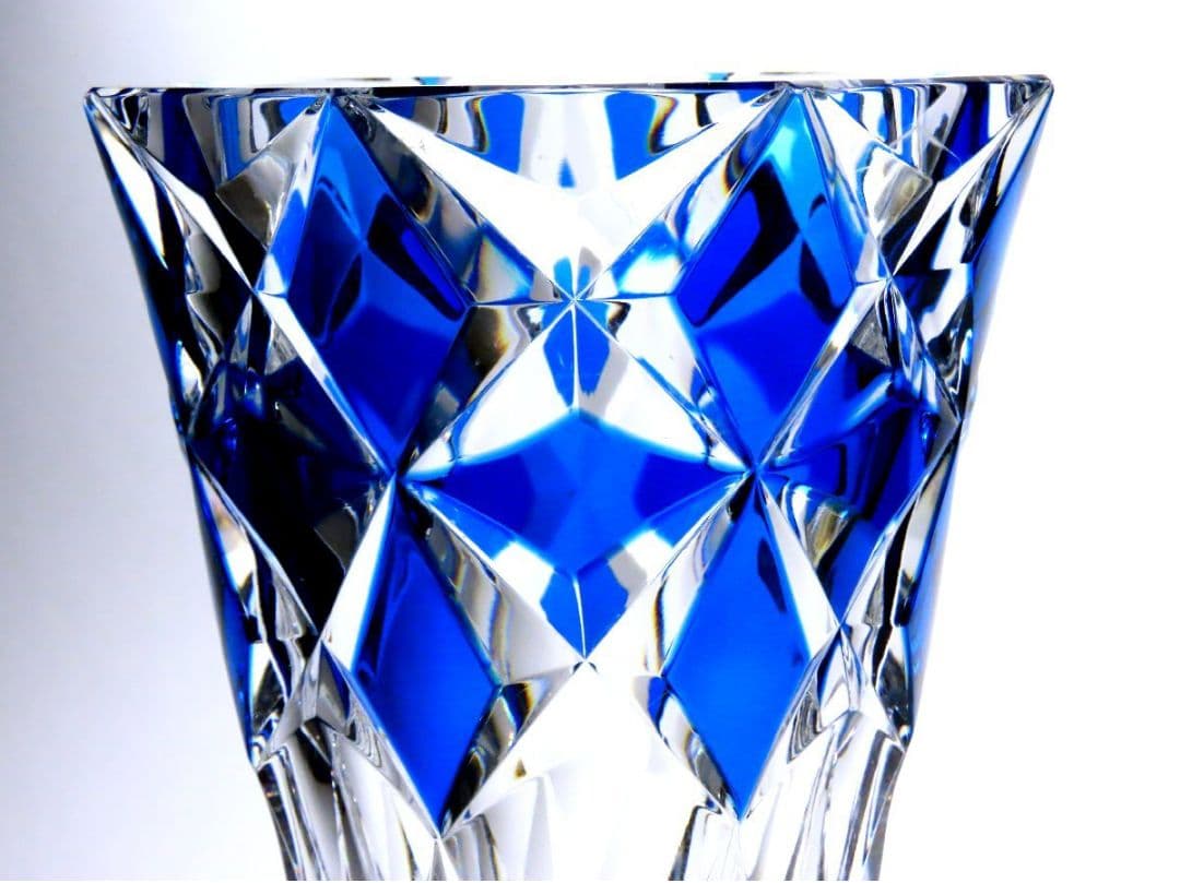 SAINT LOUIS サンルイ フラワーベース 花瓶 クリスタル ブルー